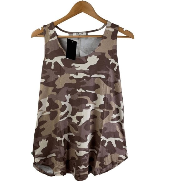 Zenana Outfitters Tops - Zenana Desert Camo Print Scoop Neck Tank Top Size M‎